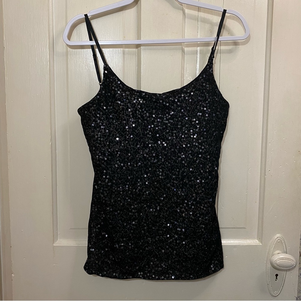 THE LIMITED | Black Sequin Women's Cami Tank Top